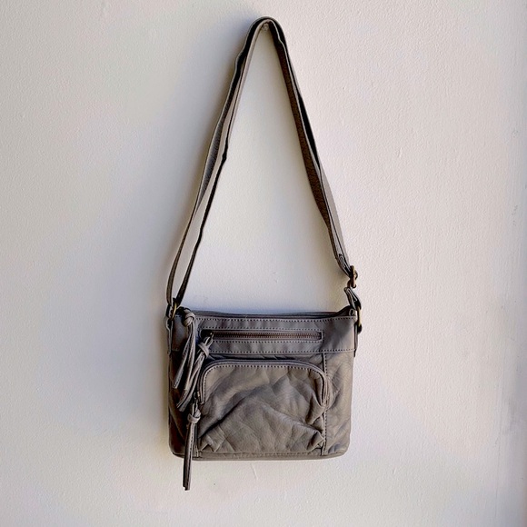 Bueno leather gray crossbody shoulder bag - Picture 7 of 9
